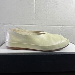 Feit Hand Sewn Goodyear Ballet Flats Cream Leather Slip On Women's 38 EU/8 US